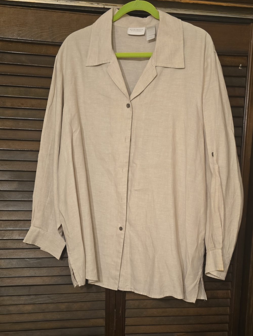 Liz Claiborne Light Beige Relaxed Shirt Jacket